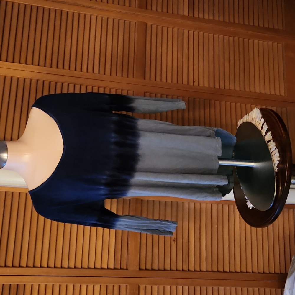 COPY - Womens navy and cerulean blue 3/4 length sleeve